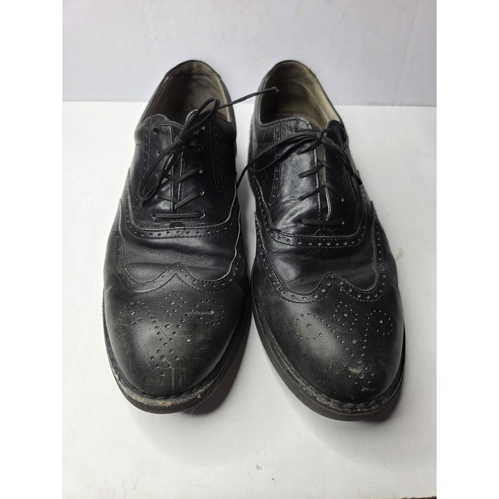Rockport Mens Black Leather Wingtip Oxford Shoes Vibram Sole M3678 9 W Hungary